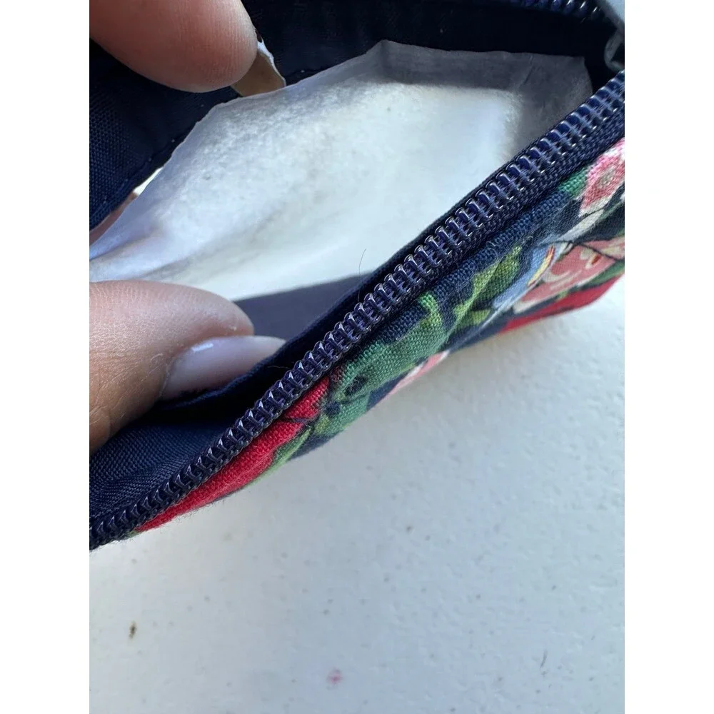 NWOT Vera Bradley Quilted Floral Poppy Meadow Zip ID Case Pouch